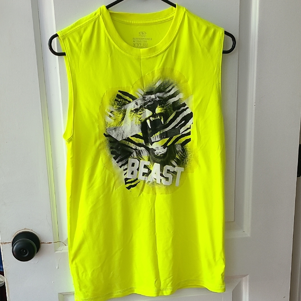 Athletic Works Neon Yellow Beast Tank Top